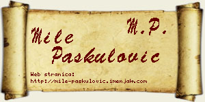 Mile Paskulović vizit kartica